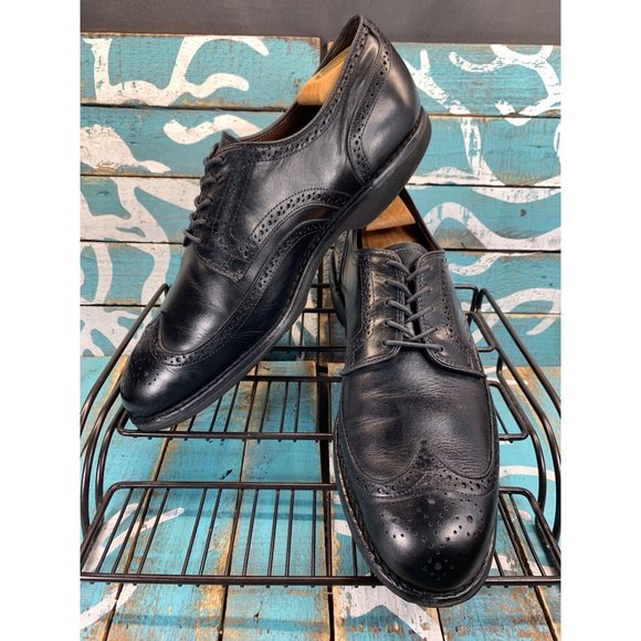 Allen Edmonds Mens Sz 11.5B Road Warrior Black Wing Tip Brogue Derby Dress Shoe